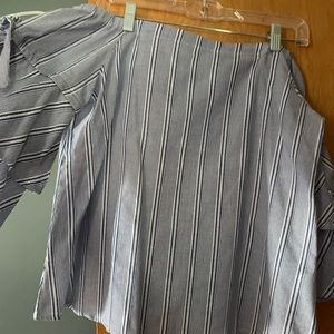 blue and white stripped top